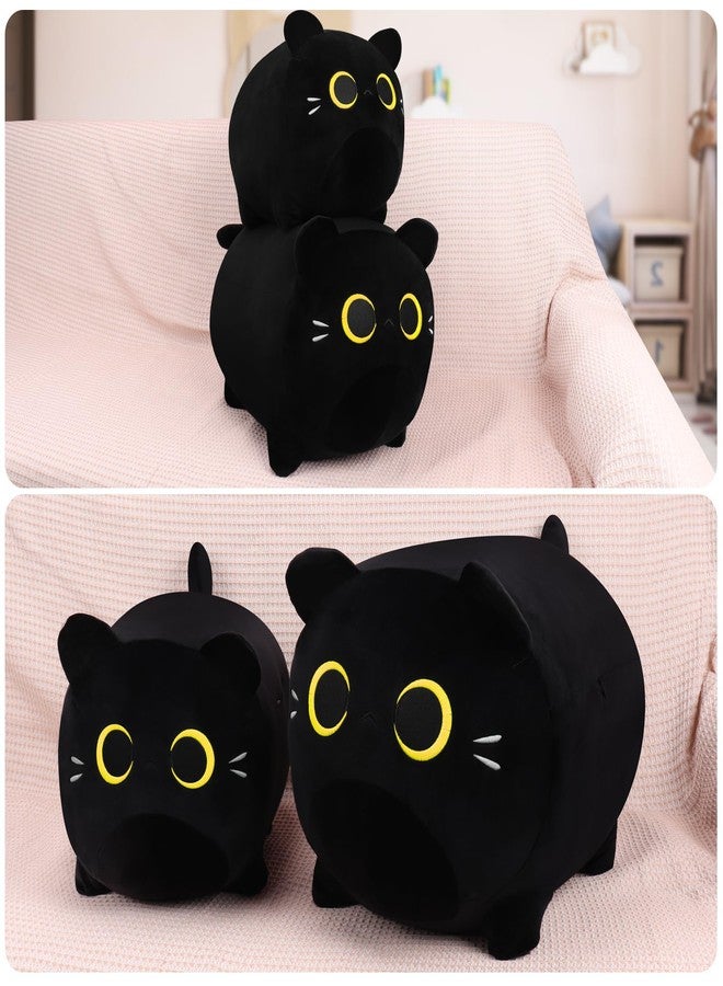 Auspicious beginning Black Cat Plush Stuffed Animal-11.8'' Black Cat Plush Toy, Cute Soft Plush Pillow, Cute Soft Plushie Pillow Plushie Stuffed Cat Toys, Christams Birthday Decoration Doll Gift for Kids Girls Boys - Image 3